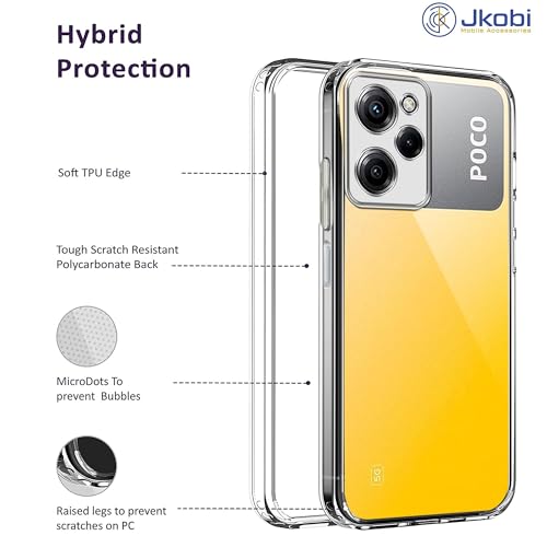 Jkobi غطاء خلفي Jkobi لهاتف Poco X5 Pro 5G (حافظة سيليكون شفافة مضادة للصدمات مع حماية للكاميرا | ناعمة ومرنة | شفافة) - Image 5