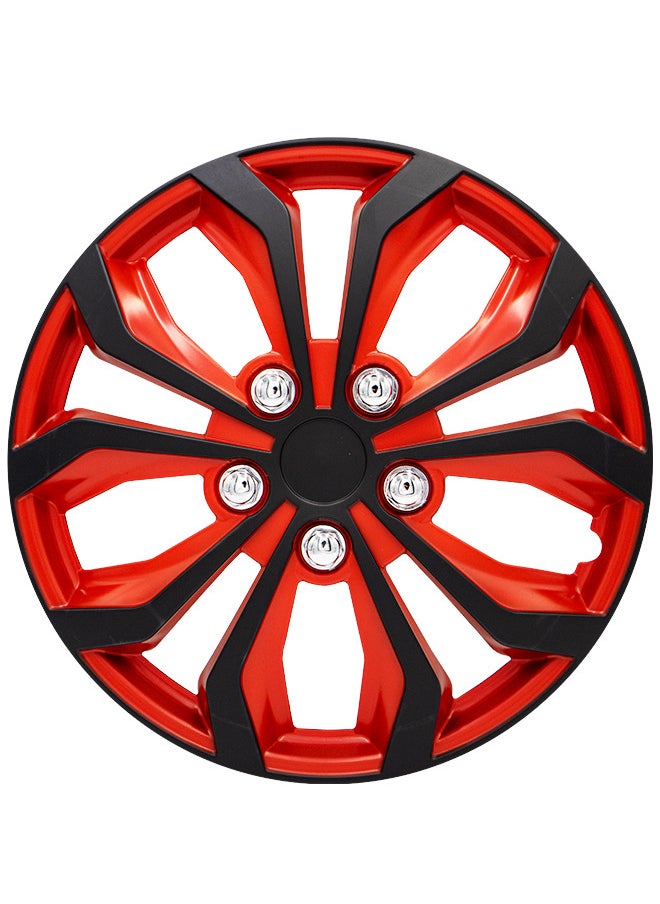 EMTC Pack of 4 EM-3138 Taiwan Wheel Cover | 14" Inch | Black Red Universal Nested Style  - Image 2