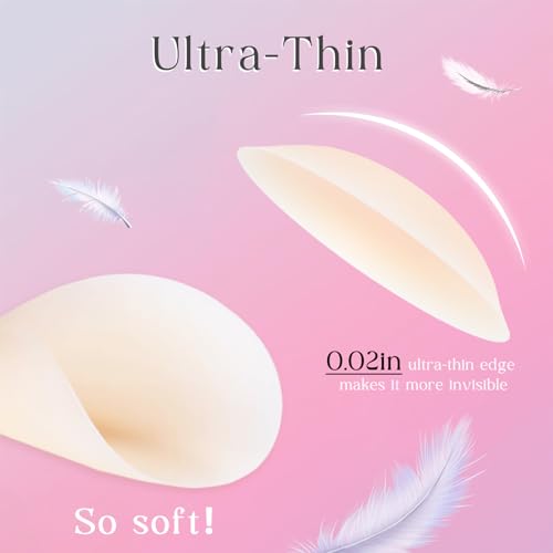 FJYQOP Nipple Covers for Women 2 Pairs, Ultra-Thin Adhesive Seamless Nipple Pasties Silicone Reusable Breast Petals Crème - Image 5