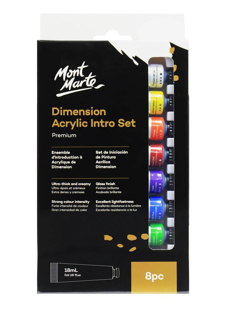Mont Marte - 8-Piece Signature Dimension Acrylic Paint Intro Set 18ml Tubes - Image 1