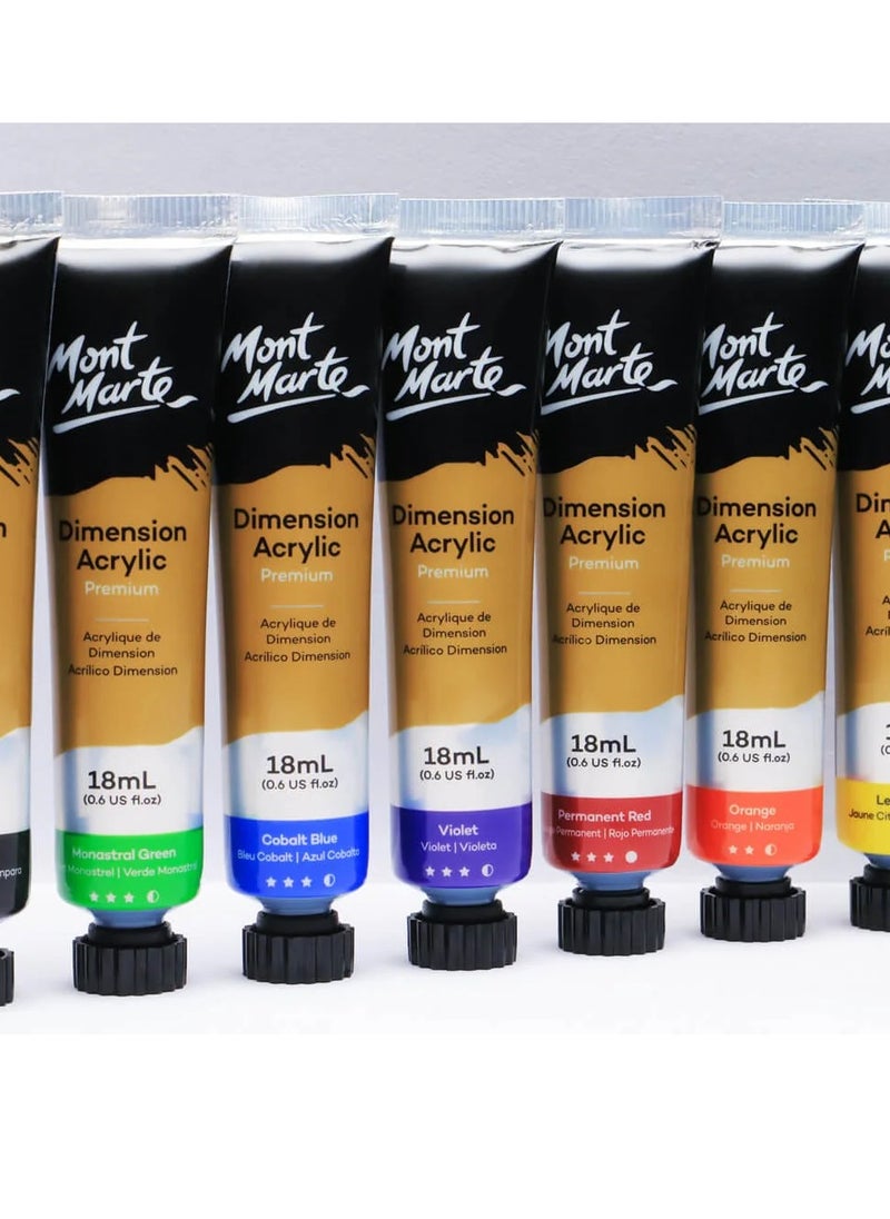 Mont Marte - 8-Piece Signature Dimension Acrylic Paint Intro Set 18ml Tubes - Image 1