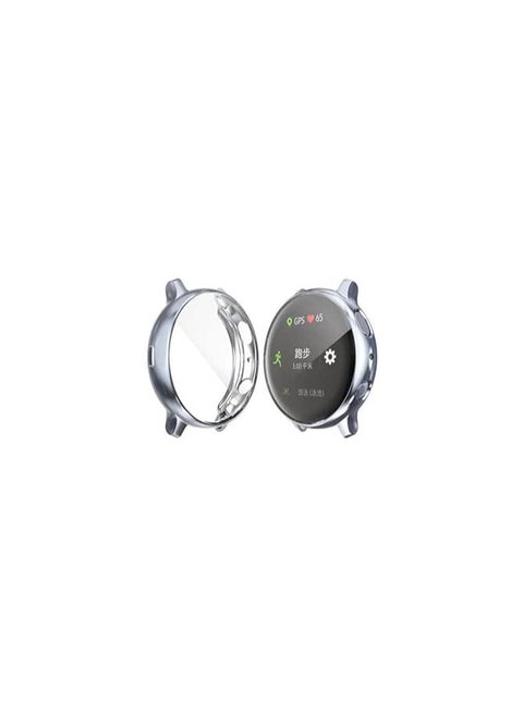 Elmo3ezz compatible with Samsung Galaxy Watch Active 2 44mm Screen Protector Case, Plated Soft TPU Case Full Coverage Screen Protective Cover Bumper Shell for Galaxy Active 2 44mm Smart Watch (Grey)