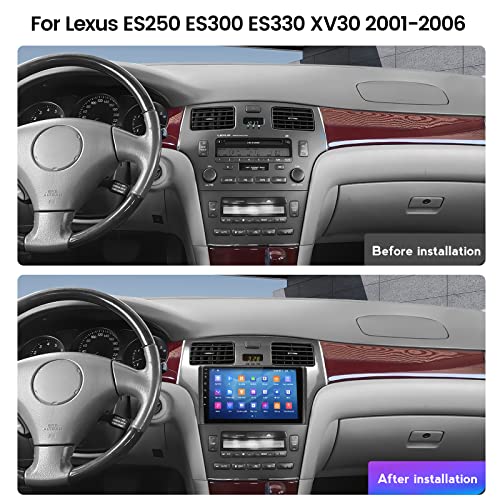 RONGJI Car Stereo for Lexus ES300 ES330, 8Core Android 14 Radio Player 9" QLED Touch Screen GPS Navigation for Lexus ES250 ES300 ES330 XV30 2001 2002 2003 2004 2005 2006 Car-Play & Android Auto Head Unit - Image 2