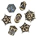 UDIXI Dragon Metal Dice Set DD 7die Polyhedral Dice Set with Unique Shape for DND Role Playing GamesBronze with Blue Number - Image 2