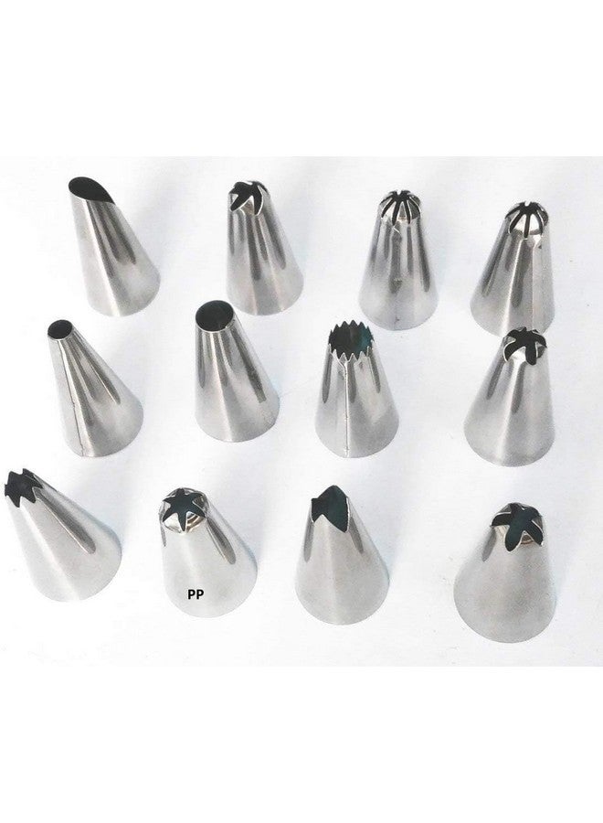 Perfect Pricee 12 Piece Cake Decorating Set Frosting Icing Piping Bag Tips with Steel Nozzles - Image 5