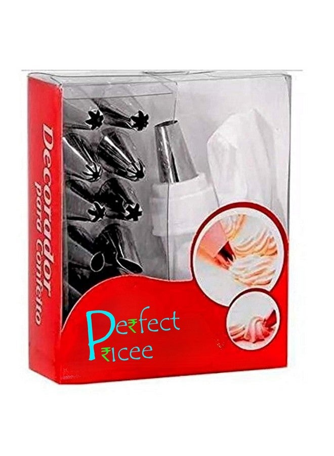 Perfect Pricee 12 Piece Cake Decorating Set Frosting Icing Piping Bag Tips with Steel Nozzles - Image 4