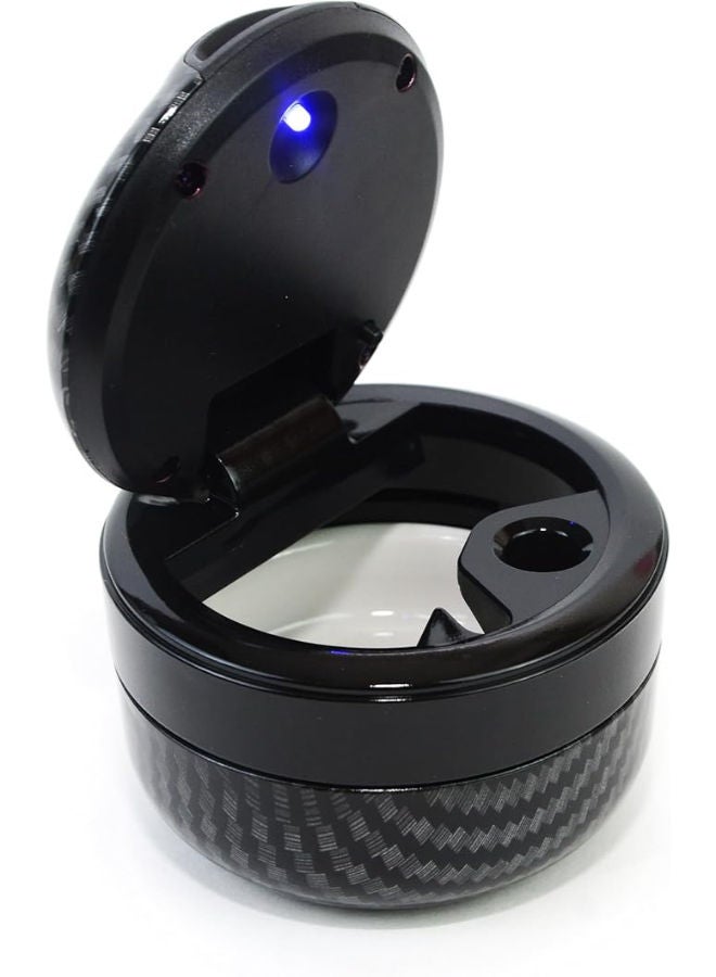 Carbon Car Ashtray with Lid Easy Clean Up with ceramic liner car cup and Blue Led - Fiat - Image 2
