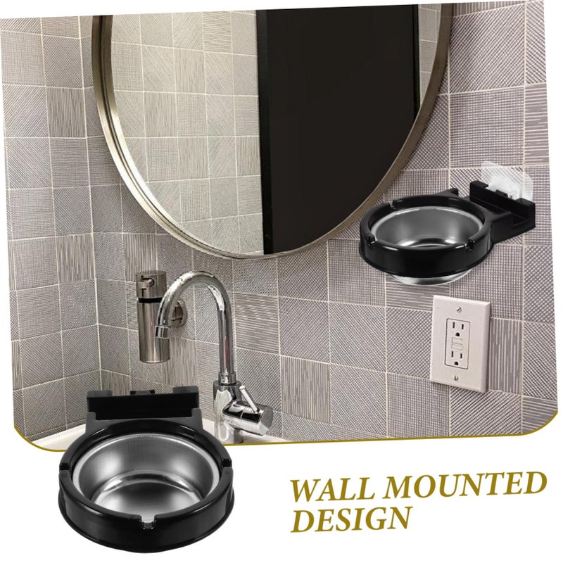 2 Pack Sleek Metal Smoking Ashtray Wall Hanging Decor Ash Tray For Men - Image 5