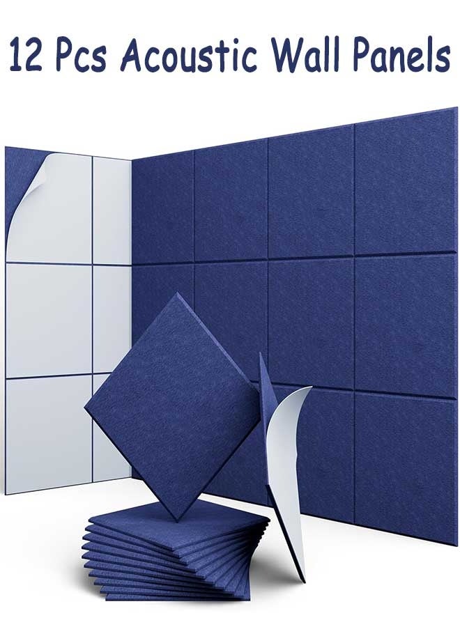 RAWAID 12 Pack 12" X 12" X 0.4" Acoustic Panels for Wall Sound Absorbing,Square Self-Adhesive Sound Panels, High Density Suitable for Multiple Scenarios - Image 1