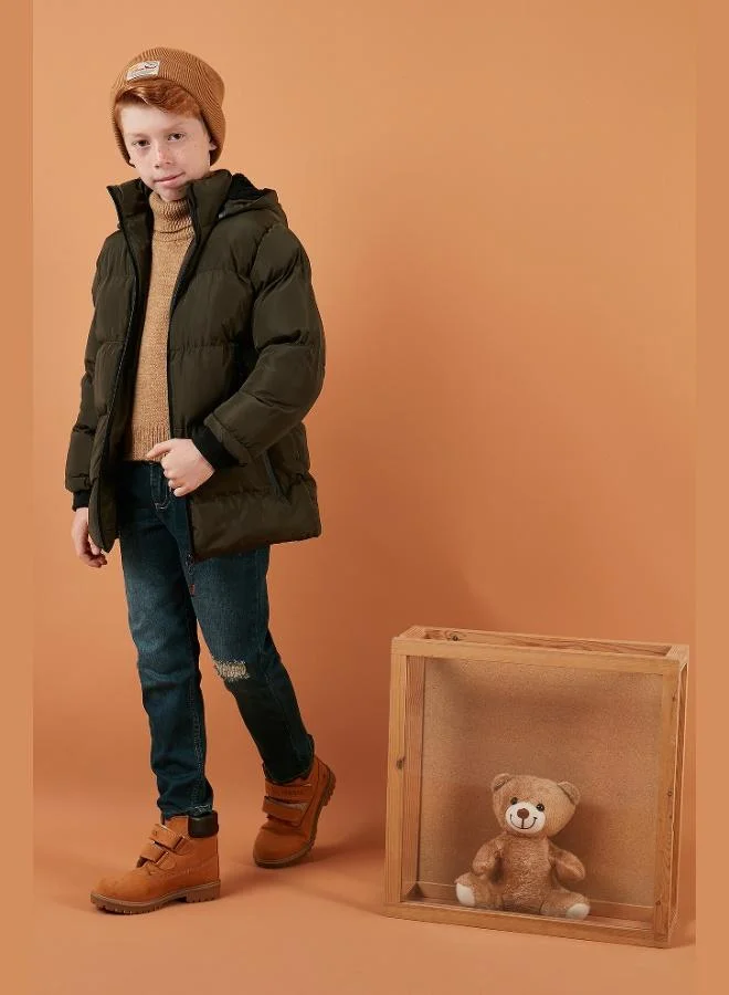 Lela Lela Plush Lined Detachable Hooded Puffer Jacket Boy's JACKET 5763038