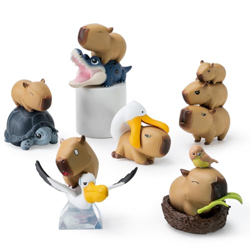 BEEMAI Capybara Series 6PCs Set of 6 No Repeat Blind Box Figures Random Design Cute Figures Collectible Toys Birthday Gifts - Image 1