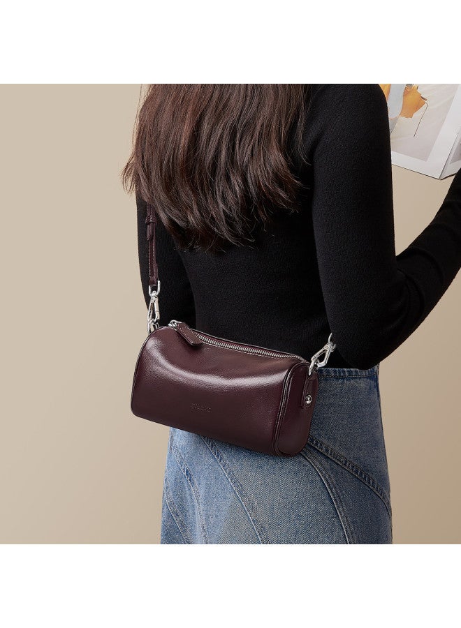 St&Sat [top Grain Leather] حقيبة كتف نسائية، حقيبة صدر، حقيبة يد، حقيبة وسادة، حقيبة برميل - Image 3
