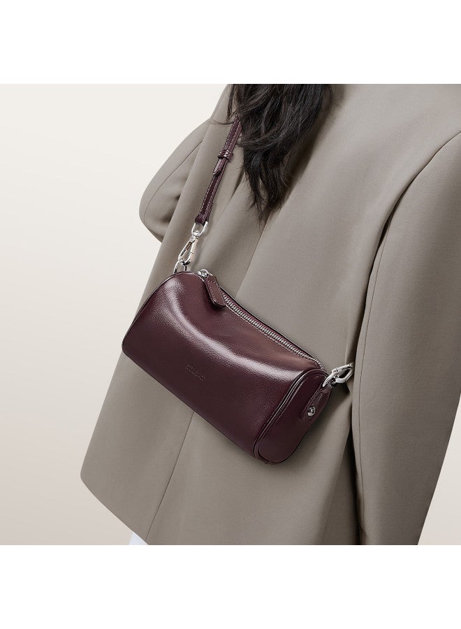 St&Sat [top Grain Leather] حقيبة كتف نسائية، حقيبة صدر، حقيبة يد، حقيبة وسادة، حقيبة برميل - Image 4
