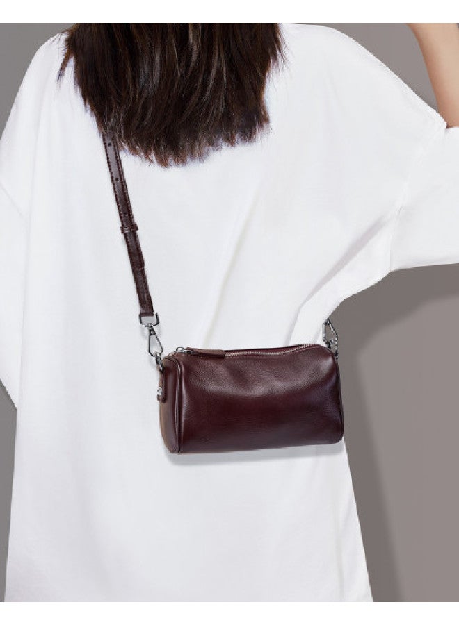 St&Sat [top Grain Leather] حقيبة كتف نسائية، حقيبة صدر، حقيبة يد، حقيبة وسادة، حقيبة برميل - Image 1