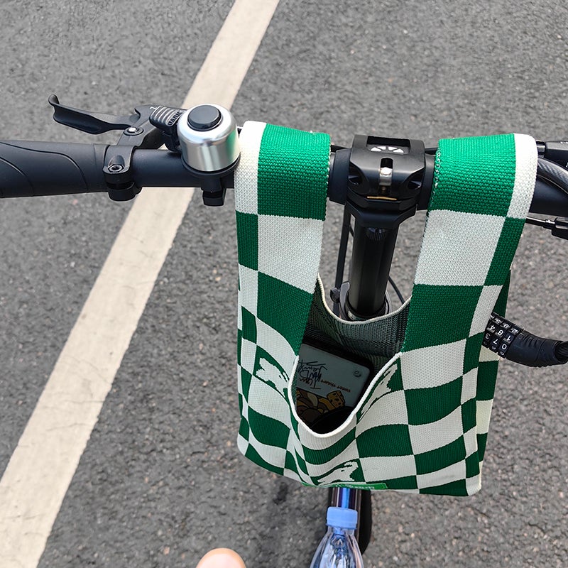 Bicycle Front Handlebar Bag Knit Pocket Bike Riding Equipment - Image 1