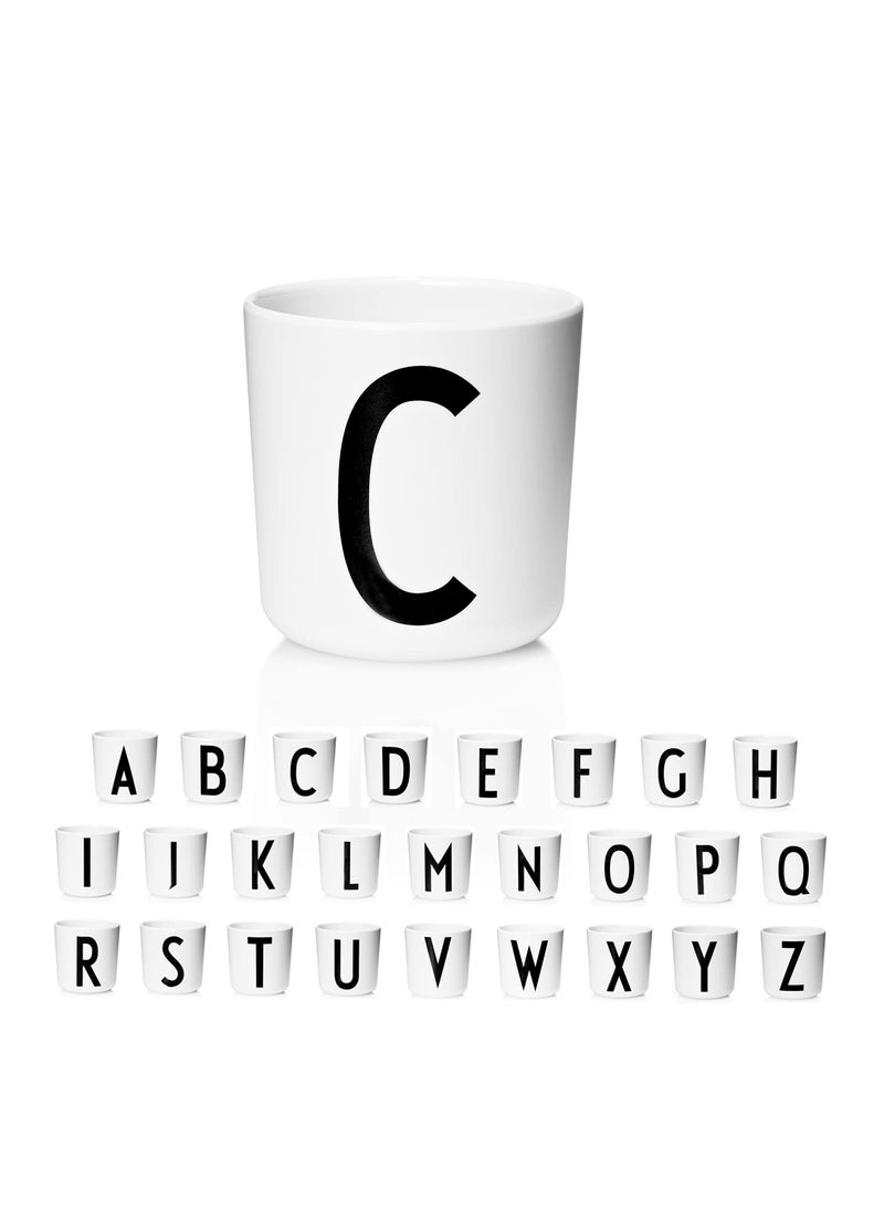 Design letters Design Letters Melamine Sippy cups for Baby 7 Oz A-Z | Kids Cups Designed in Denmark Reusable Cup for Baby 6+ Month|Learning Cup BPA/BPS Free | Children Drinking Cup Dishwasher Safe, Toddler Cup White  - Image 1