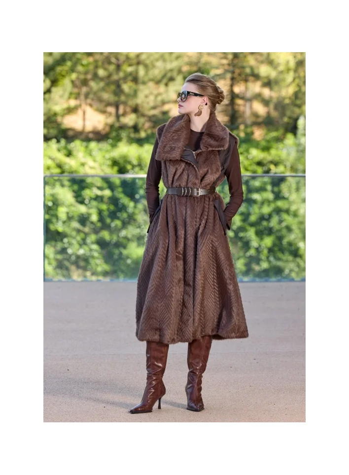 MissWhence Faux fur vest - Brown