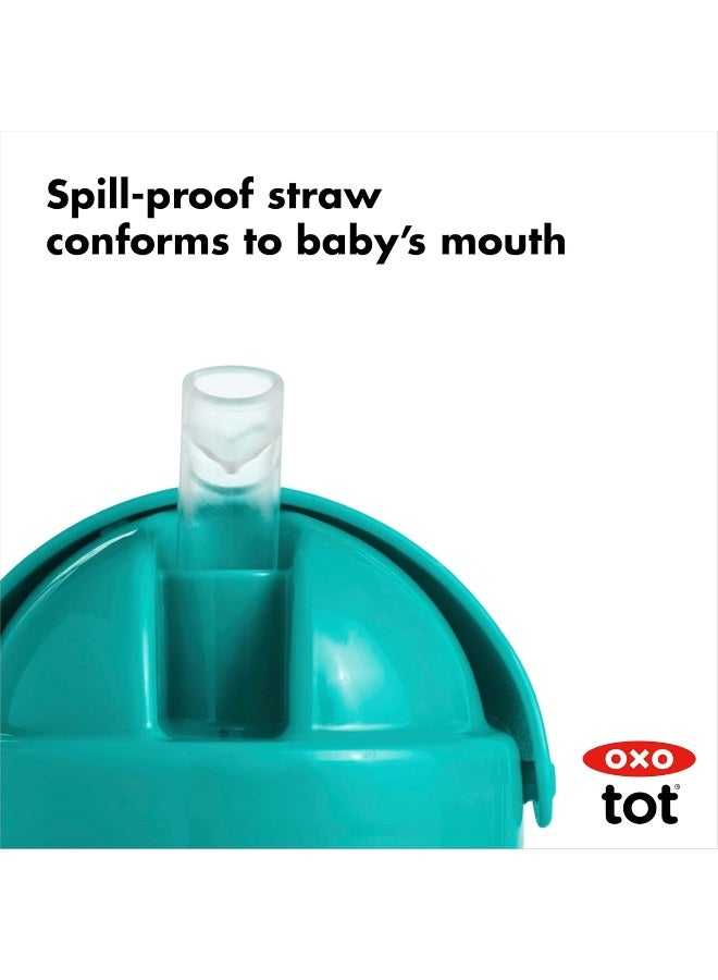 OXO Tot 6 Ounce Transitions Straw Cup with Removable Handles - Teal - Image 3