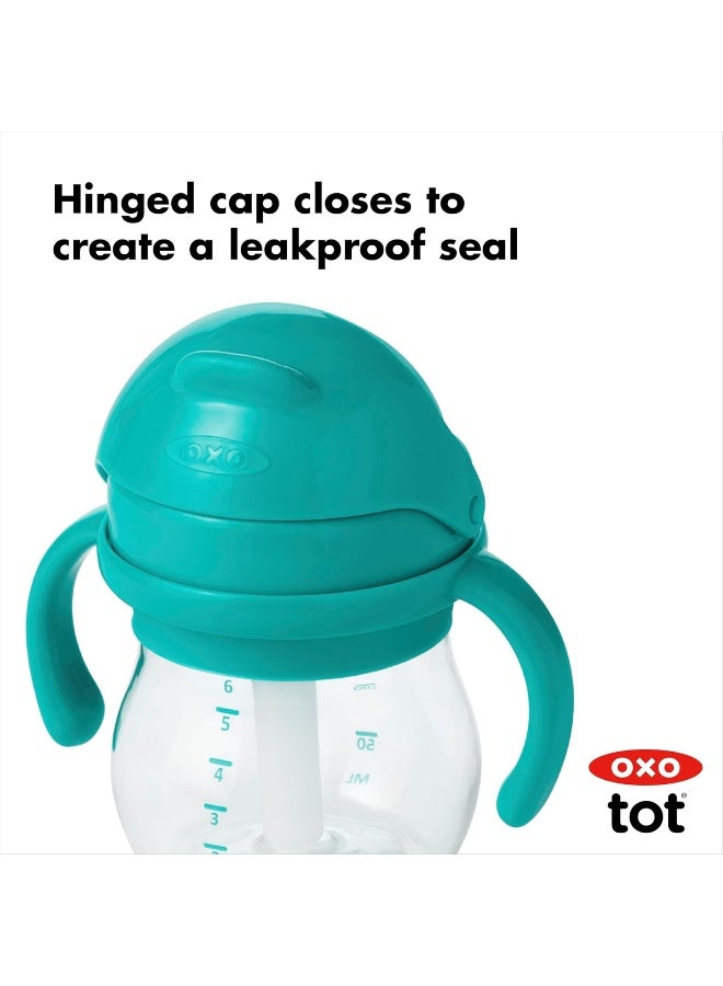 OXO Tot 6 Ounce Transitions Straw Cup with Removable Handles - Teal - Image 4
