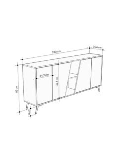 Mourah Home Mourah Fiona Console 180 Cm - Oak/Grey - 2 Years Warranty  - Image 5