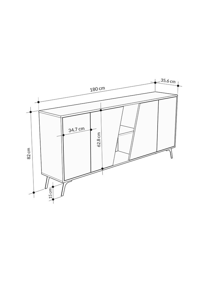 Mourah Home Fiona Console 180 Cm - Oak/Grey - 2 Years Warranty  - Image 5