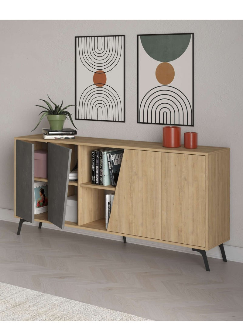 Mourah Home Fiona Console 180 Cm - Oak/Grey - 2 Years Warranty  - Image 3