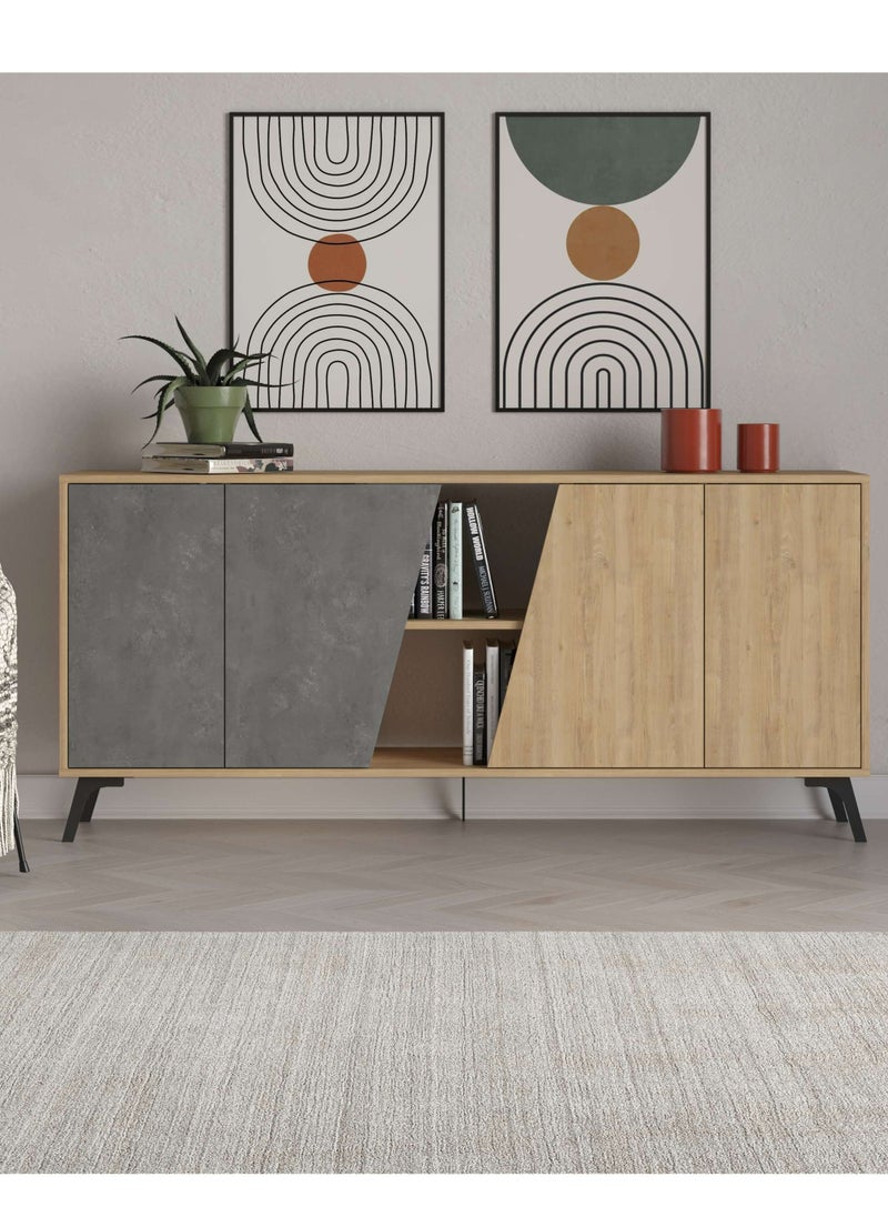 Mourah Home Fiona Console 180 Cm - Oak/Grey - 2 Years Warranty  - Image 1