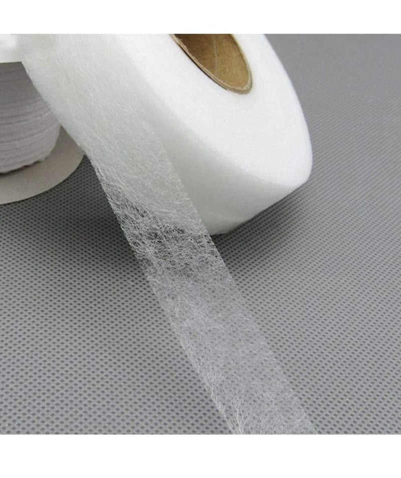Zohra ZOHRA® Hem Tape Rivil Civil Fabric Fusing Tape Double Sided Adhesive Hem Tape Iron on Tape (White) Buckram Interfacing Interlining Fusible 100 Yards Sewing Accessory Adhesive - Image 1
