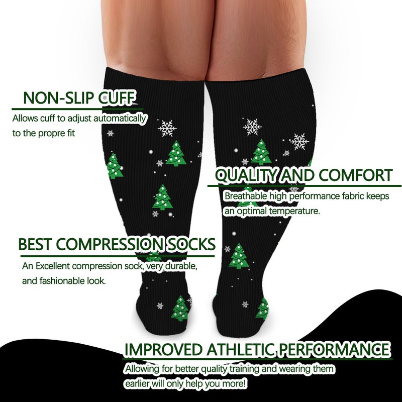 Plus Fat Plus Size Compression Socks High Elastic Fat Sports Fitness Leisure Compression Fat Socks - Image 5
