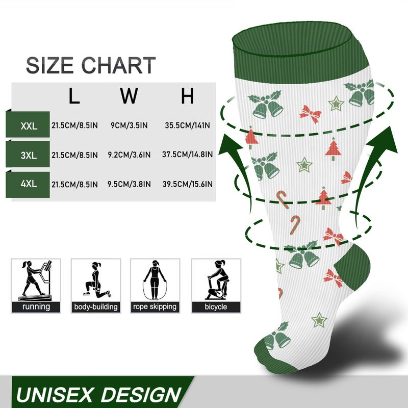 Plus Fat Plus Size Compression Socks High Elastic Fat Sports Fitness Leisure Compression Fat Socks - Image 4