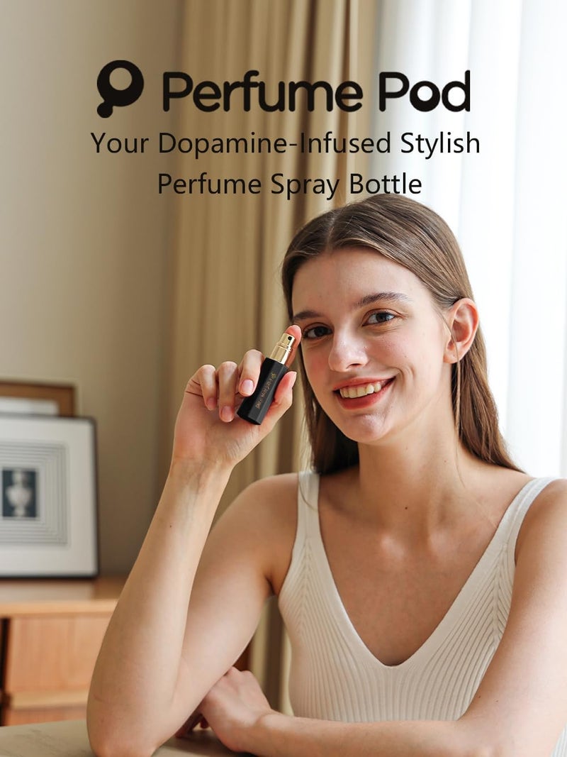 Perfume Pod Refillable Perfume Atomizer, Bottom Filling Fragrances Perfume Bottle, Mini Cologne Dispenser, Travel sized, Portable Sprayer for Women Men, Gift (FLORA01, BLACK) - Image 3