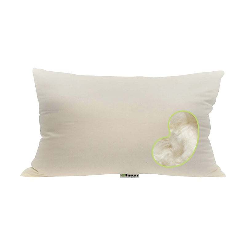 Bean Products Euro Size Premium Kapok Pillow - Breathable, Eco-Friendly and Durable Organic Cotton Fabric Neck Pillow - Soft and Supportive for Neck Support and Comfort - Made in The USA, 12" x 20" - Image 1
