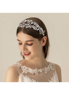 Oriamour Bridal Crystal Headbands Double Layer Wedding Headdress Gold Wedding Headpieces For Women (Silver)  - Image 5