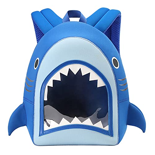 NOHOO Kids Shark Backpack for Toddler Baby Age 3 to 6, Cute Boys Girls Ocean Animal Waterproof Schoolbag (11 inch) - Image 1