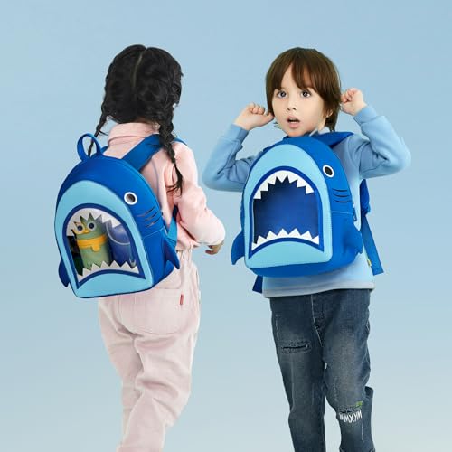 NOHOO Kids Shark Backpack for Toddler Baby Age 3 to 6, Cute Boys Girls Ocean Animal Waterproof Schoolbag (11 inch) - Image 2