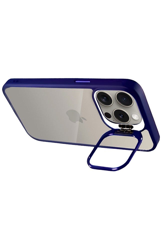 CATANES - 3 Pack iPhone 15 Pro Case Cover and Lens Protector and 2 Screen Protectors Built-in Camera Stand and Compatible with MagSafe Full Body Shockproof Case Clear Blue - Image 1