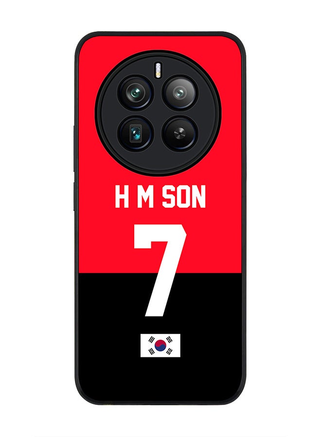 Stylizedd Rugged Black edge case for Realme 12 Pro / Realme 12 Pro Plus 5G, Slim fit Flexible Cover-Football Team-South Korea, Player Name-H M Son - Image 1
