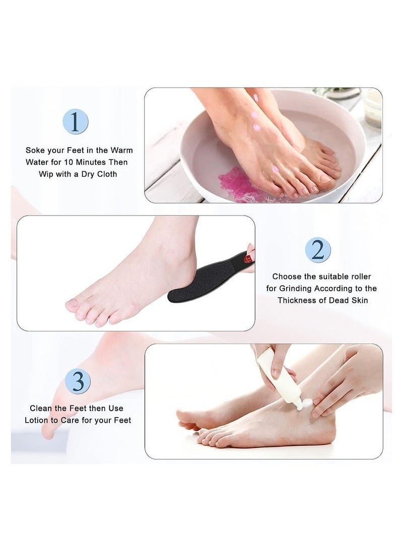 general Electric Callus Remover for Feet, Rechargeable Pedicure Tools Foot Care Feet File, 13 in 1 Callous Remover Kit for Remove Cracked Heels and Dead Skin, with 3 Roller Heads 2 Speed, Battery Display - Image 4