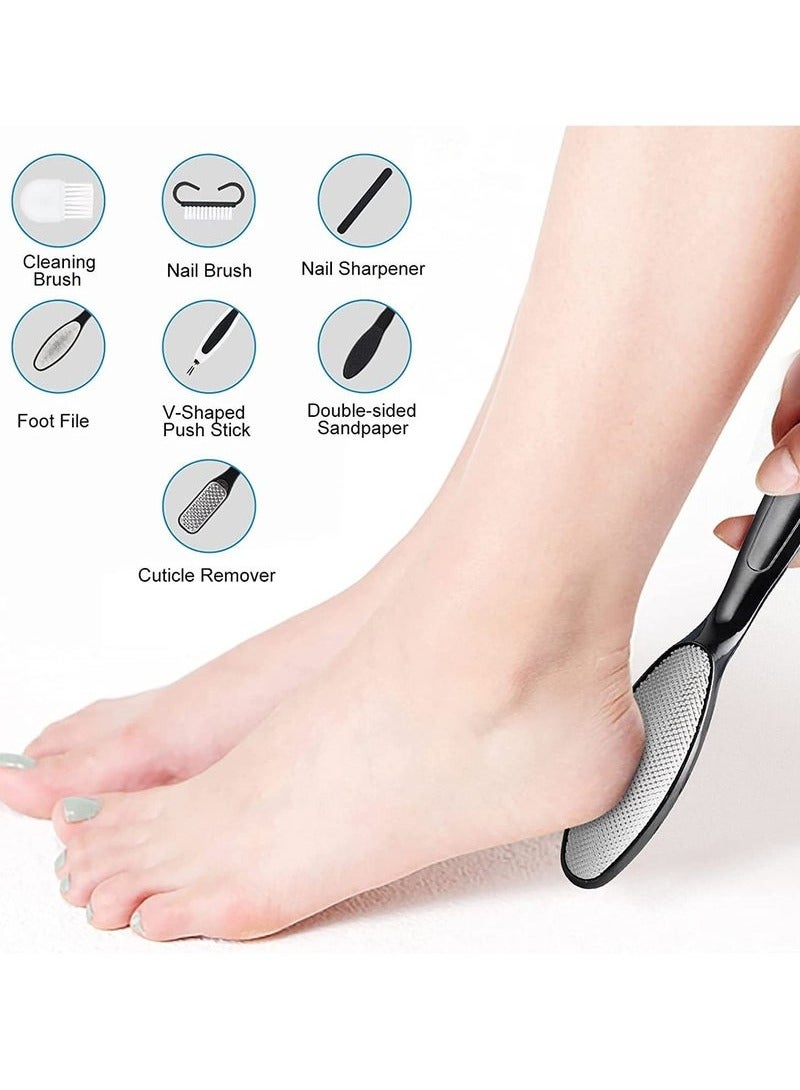 general Electric Callus Remover for Feet, Rechargeable Pedicure Tools Foot Care Feet File, 13 in 1 Callous Remover Kit for Remove Cracked Heels and Dead Skin, with 3 Roller Heads 2 Speed, Battery Display - Image 5
