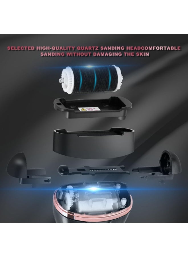 عام مزيل مسامير القدم الكهربائية للقدمين ، أدوات العناية بالقدم القابلة لإعادة الشحن ، ملف العناية بالقدم ، 13 في 1 مجموعة مزيل الجلد الميت لإزالة الكعب المتشقق والجلد الميت ، مع 3 رؤوس دوارة ، سرعتان ، ش - Image 3