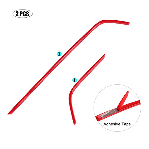 Thenice 10th Gen Civic 2pcs Center Consoles Stickers Air Vent Trims Dash Board Panel Strips Decals Compatible with Honda Civic 2021 2020 2019 2018 2017 2016 -Red - Image 2