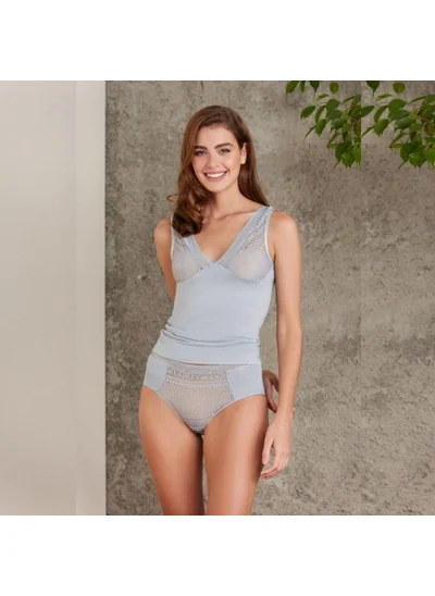 pierre cardin 320 Women's Thick Strap Lace Undershirt Panties Set-Mist