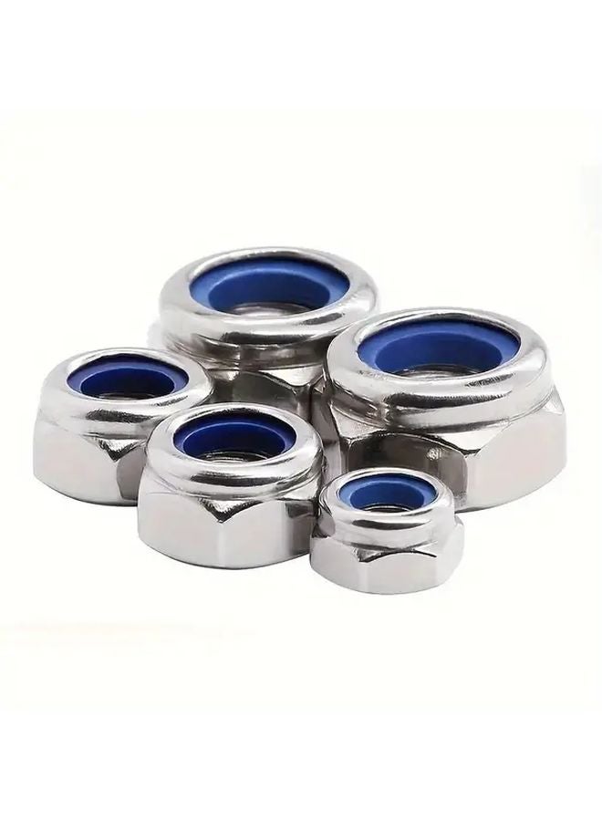 350 قطعة مجموعة متنوعة من صواميل القفل النايلون ذات الرأس السداسي من الفولاذ المقاوم للصدأ M3 إلى M10 مع حلقات - Image 4