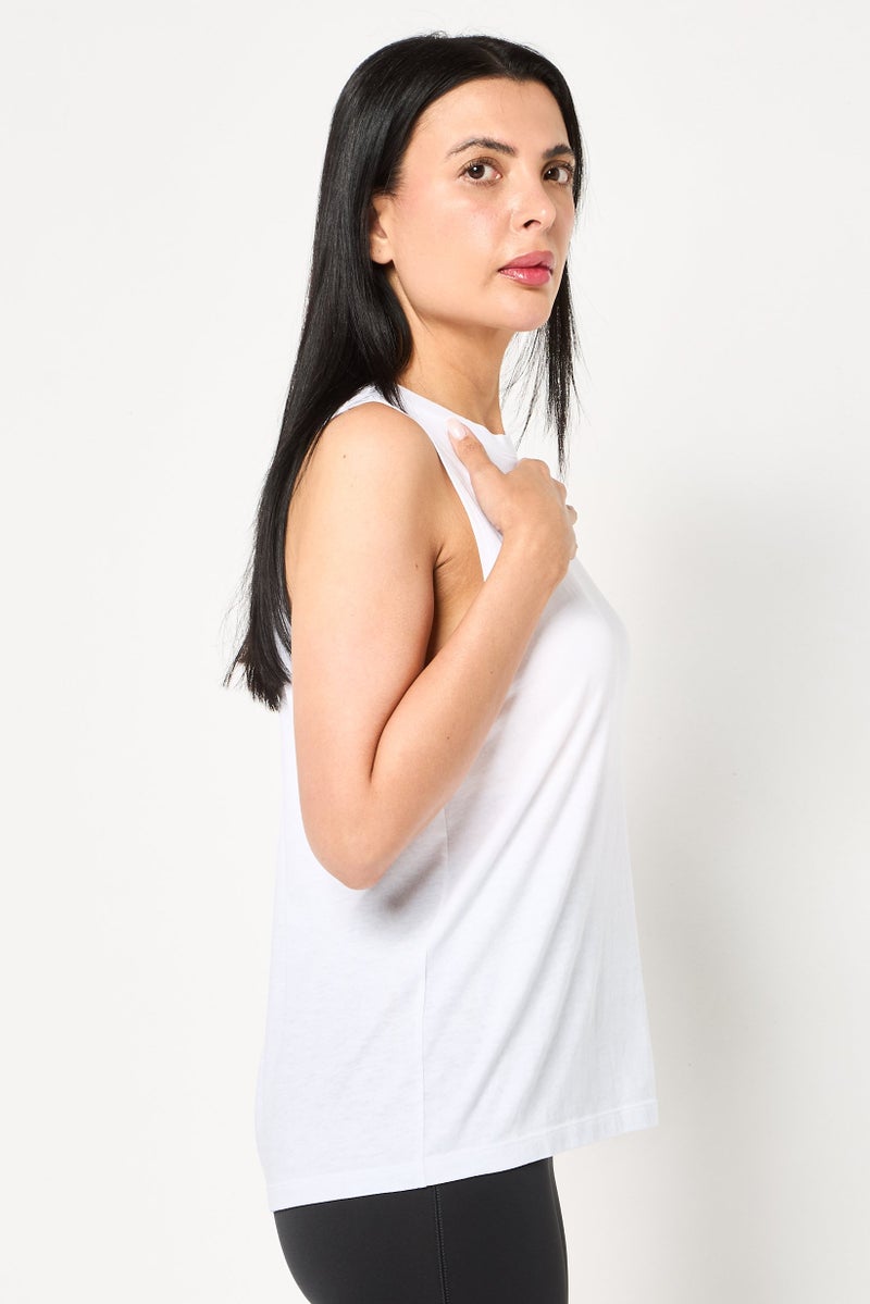 UNDER ARMOUR Women Sportswear Fit Sleeveless Training Tank Top, White - Image 3