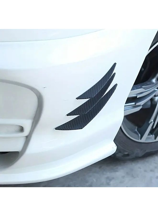 Carbon Fiber Front Bumper Lip Diffuser Spoiler Fins Body Kit Universal 6pcs - Image 5