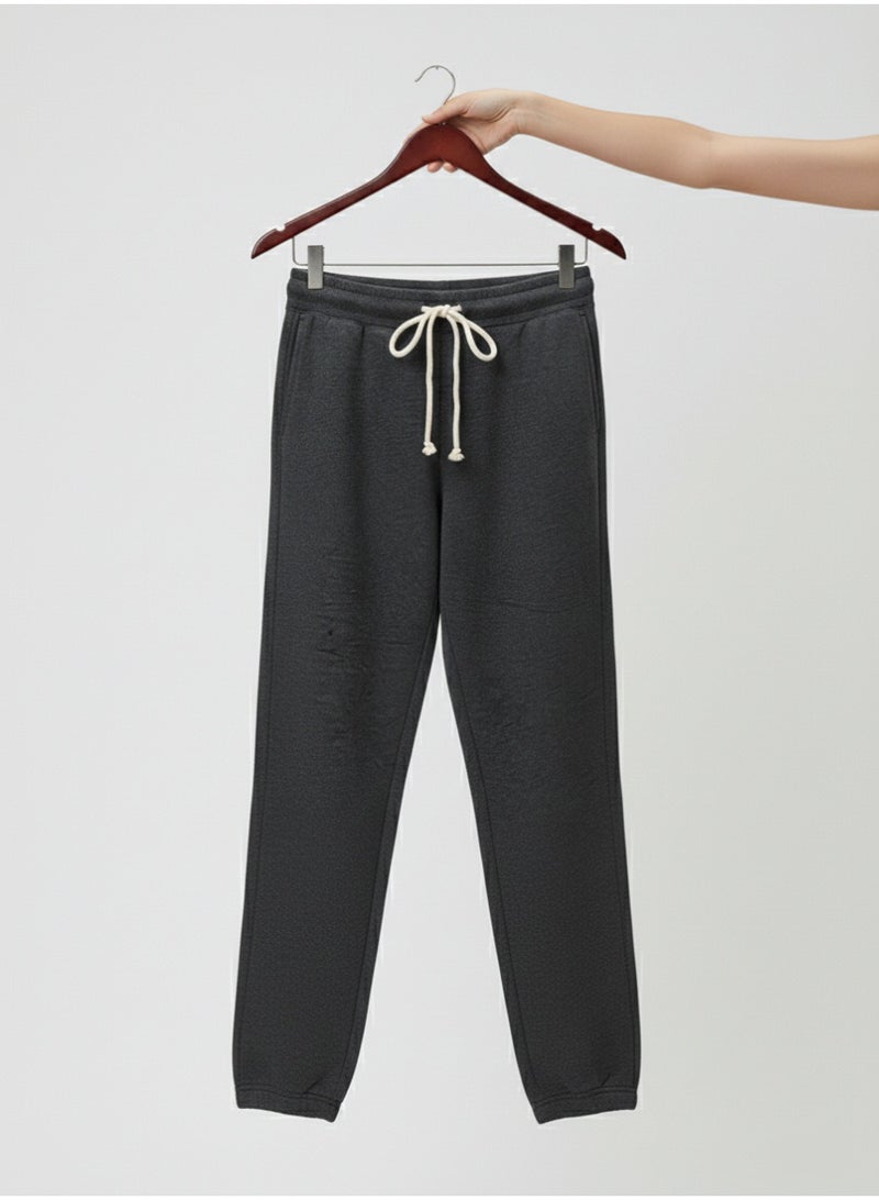 Daisy Fuentes Women Dark Grey Drawstring Jogger Pants | Elastic Waist Casual Lounge Trousers for Women - Image 1