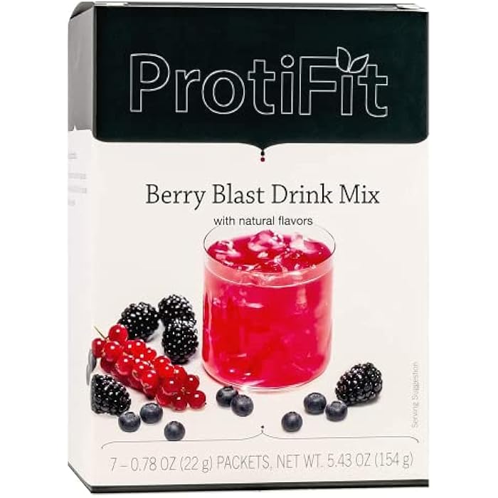 ProtiFit - High Protein Fruit Flavored Powder Drink Mix, 15g Protein, Low Calorie, Sugar Free, Ideal Protein Compatible, 7 Servings Per Box (Berry Blast) - Image 1