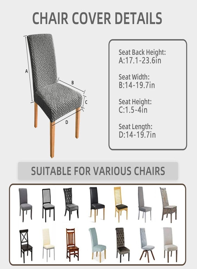Promindflyplka Chair Covers, Stretch Jacquard Dining Room Chair Covers Set of 6, Cat Scratch Resistant Washable Chair Covers for Dining Chairs, Removable Chair Protectors for Dining Room, Kitchen, Hotel, Ceremony - Image 5