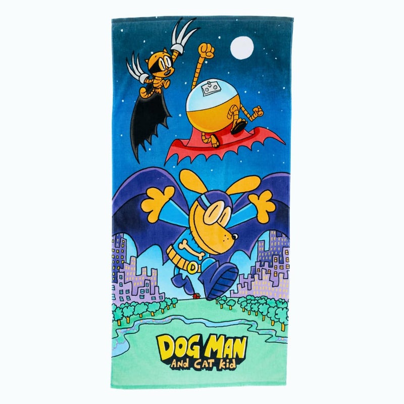 Franco Dog Man Supa Cop Petey Book Kids Super Soft Cotton BathPoolBeach Towel 58 in x 28 in Offically Licensed Product By Franco - Image 2