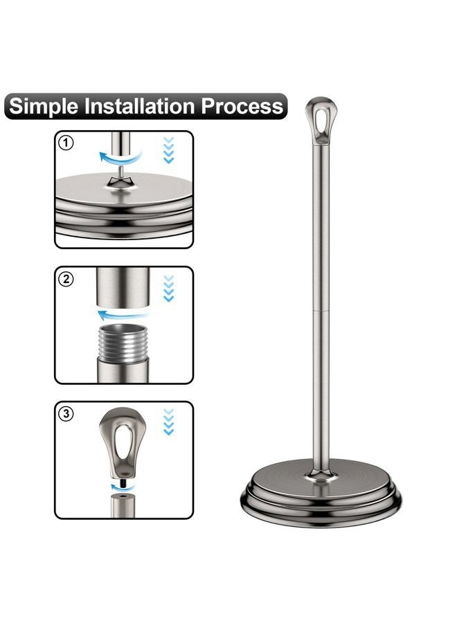 KASUNTO Toilet Paper Holder with Rustproof, Metal Free Standing Toilet Paper Stand Storage for Bathroom, Tissue Paper Roll Holder for Bathroom Accessories (Brushed Nickel) - Image 5
